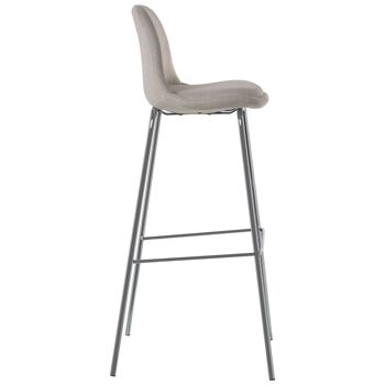 TABOURET EN TISSU PP+BEIGE AVEC PIEDS EN MÉTAL CHROME 39X46X102CM, HAUT.ASSISE:80CM ST83842 2