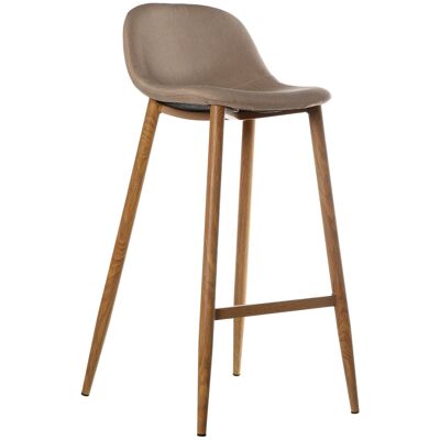 Cremefarbener Stoffhocker mit Metallbeinen, Holzoptik, 44,5 x 48 x 91,5 cm hoch.SITZ:73 ST40414