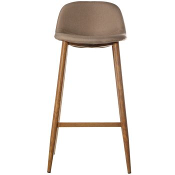 TABOURET EN TISSU CRÈME AVEC PIEDS EN MÉTAL FINITION BOIS _44,5X48X91,5CM-HAUT.SIÈGE :73 ST40414 2