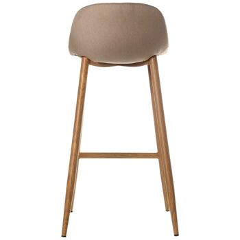 TABOURET EN TISSU CRÈME AVEC PIEDS EN MÉTAL FINITION BOIS _44,5X48X91,5CM-HAUT.SIÈGE :73 ST40414 4