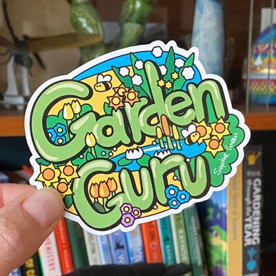 Autocollant en vinyle de jardinage Garden Guru
