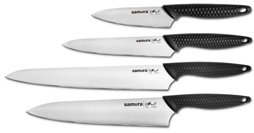 GOLF Set of 4 knives: Paring 10cm, Utility 16cm, Slicing 25cm, Chef's 22cm-SG-0240