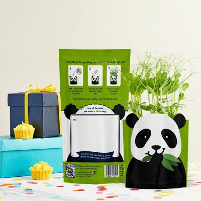 Paul Panda Carte de vœux pour zoo cultivable durable Cadeau de graines
