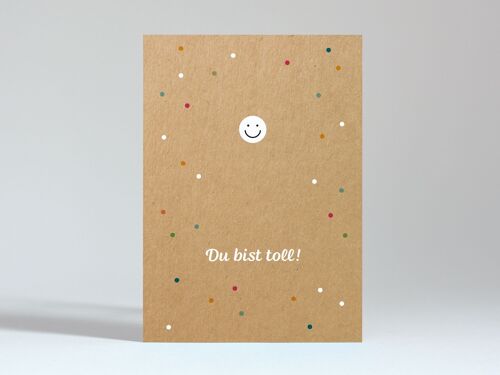 Postkarte "Smiley – Du bist toll!"