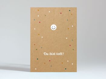 Carte postale "Smiley - Tu es génial !"   1
