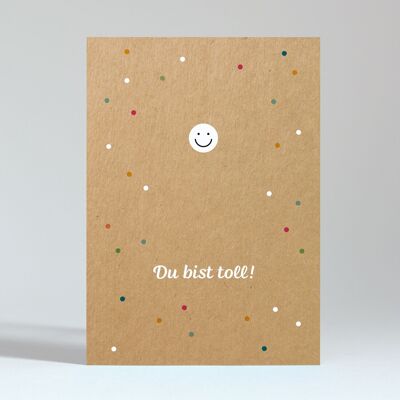 Postkarte "Smiley – Du bist toll!"