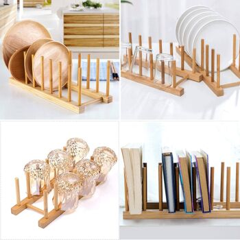 SUPPORT POUR 8 ASSIETTES EN BOIS _29X13X12CM ST5123 2