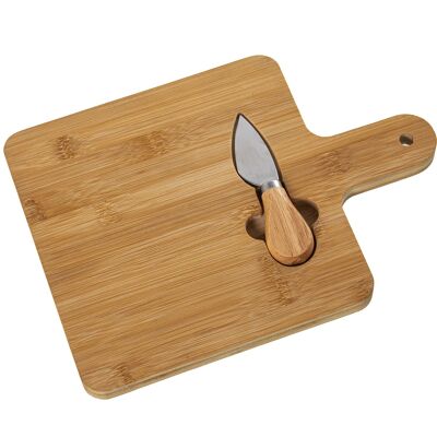 TABLA CORTAR MADERA C/UTENSILIOS QUESO _28X20X1,8CM ST5131