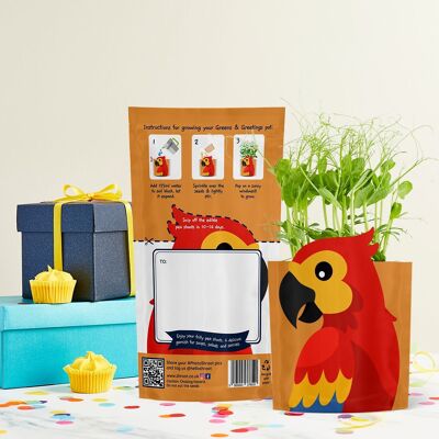 Polly Parrot Tarjeta de zoológico ecológico cultivable sostenible y regalo de semillas