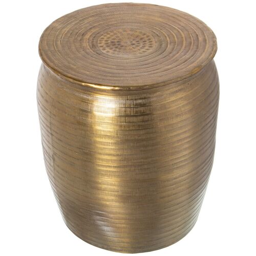 TABURETE ALUMINIO TALLADO DORADO _°35X41CM ST74200