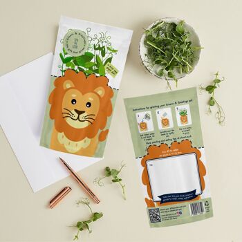 Leo Lion Sustainable Growable Zoo Carte de vœux Cadeau de graines 2