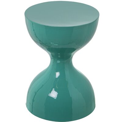 TABOURET MÉTAL ÉMAIL VERT _°29X41CM ST75896