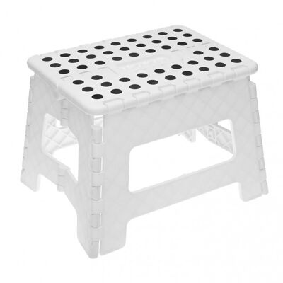 TABOURET PLIANT EN PP BLANC TRANSLUCIDE _32X25X22CM, ASSISE:29X22CM ST81615