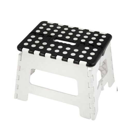 TABURETE PLEGABLE PP BLANCO/NEGRO _32X25X22CM, ASIENTO:29X22CM ST81611