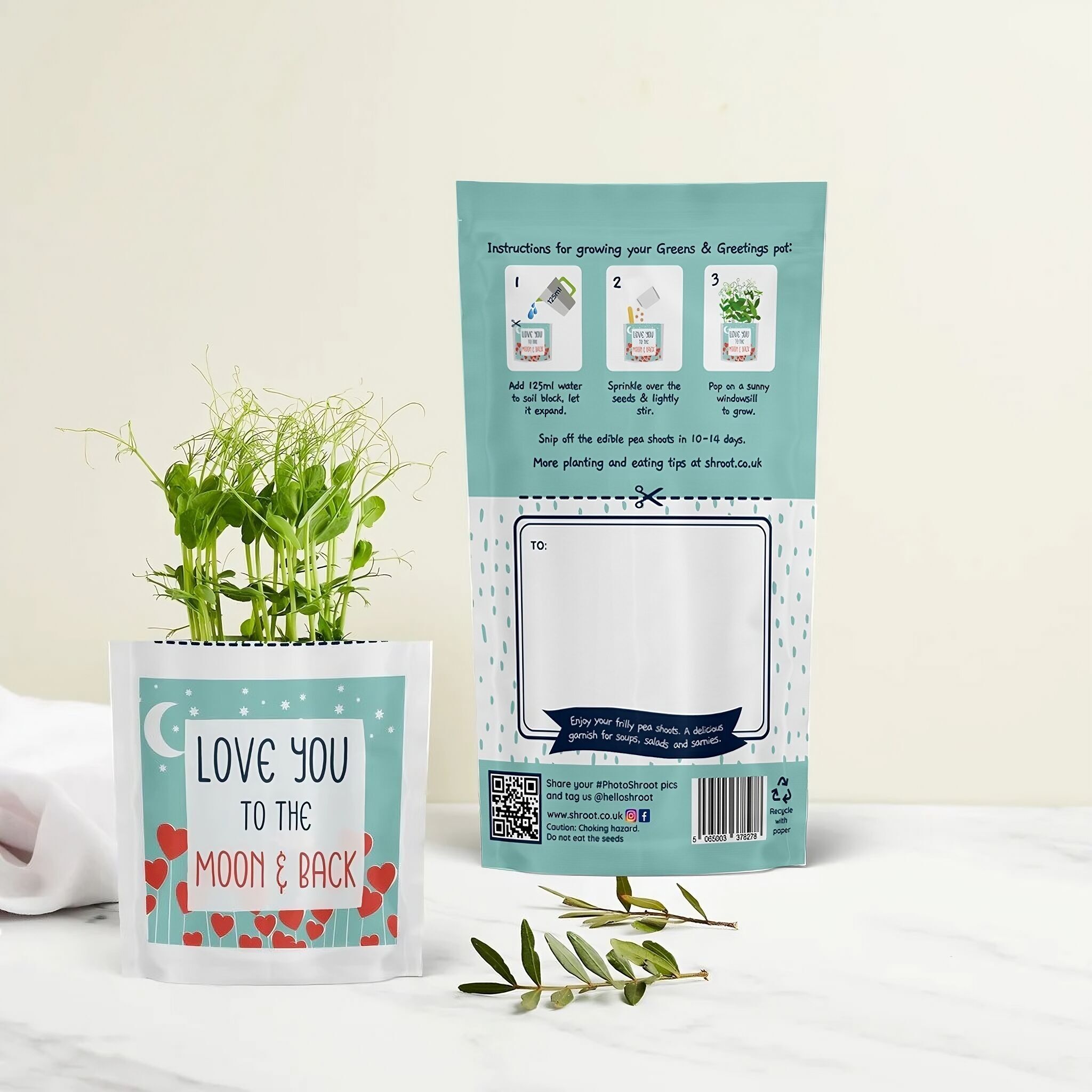 Love You to the Moon & Back Eco Greetings Card & Seed Gift