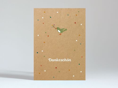 Postkarte "Vogel – Dankeschön"