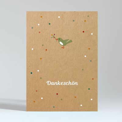 Carte postale « Oiseau – Merci »