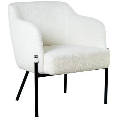 RAW POLYESTER ARMCHAIR WITH BLACK METAL LEGS _44X73X81CM ST61091