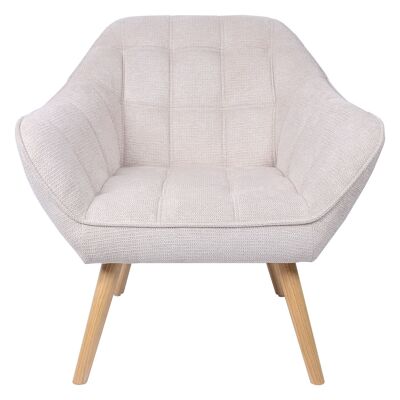 BEIGE FABRIC ARMCHAIR WOODEN LEGS _83X74X76CM HIGH. SEAT:43CM ST83677