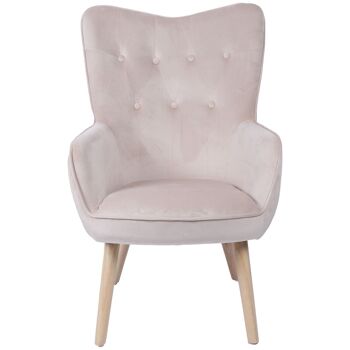 FAUTEUIL PATASMADERA EN VELOURS BEIGE _65X71X99CM DE HAUT.SIÈGE:48CM ST83682 1