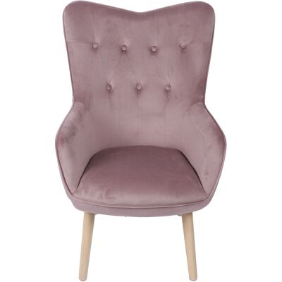 FAUTEUIL EN VELOURS MALVA PATASMADERA _65X71X99CM HAUT.SIÈGE:48CM ST83684