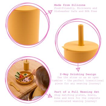 Gobelet avec paille en silicone pour bébé de 170 ml - Par Tiny Dining 4