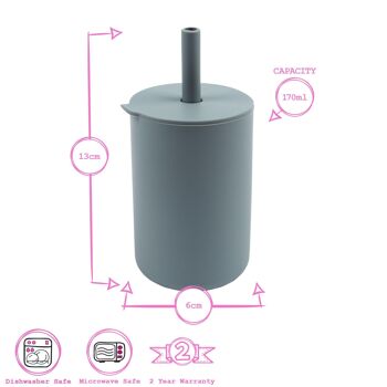 Gobelet avec paille en silicone pour bébé de 170 ml - Par Tiny Dining 5