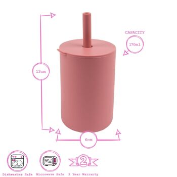 Gobelet avec paille en silicone pour bébé de 170 ml - Par Tiny Dining 15