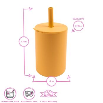 Gobelet avec paille en silicone pour bébé de 170 ml - Par Tiny Dining 20