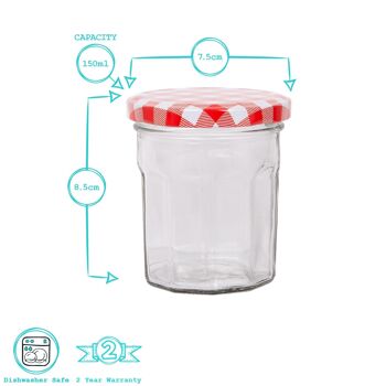 Pot de confiture en verre de 185 ml avec couvercle - Par Argon Tableware 6