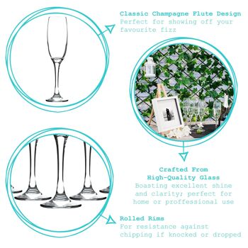 Flûte à champagne en verre classique de 220 ml – Palette de 1920 – Par Argon Tableware 4