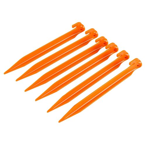 22cm Plastic Tent Pegs - Pack of 6 - By Redwood