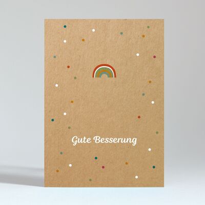 Postkarte "Regenbogen – Gute Besserung"