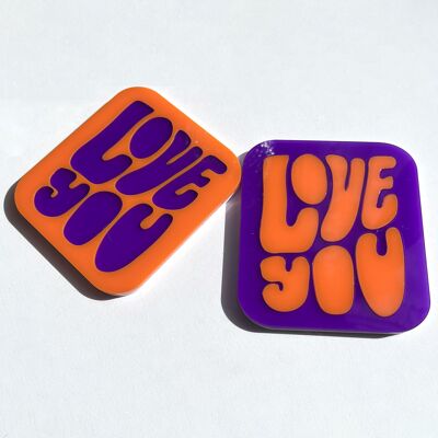 Love You Coaster – farbenfroher Design-Untersetzer