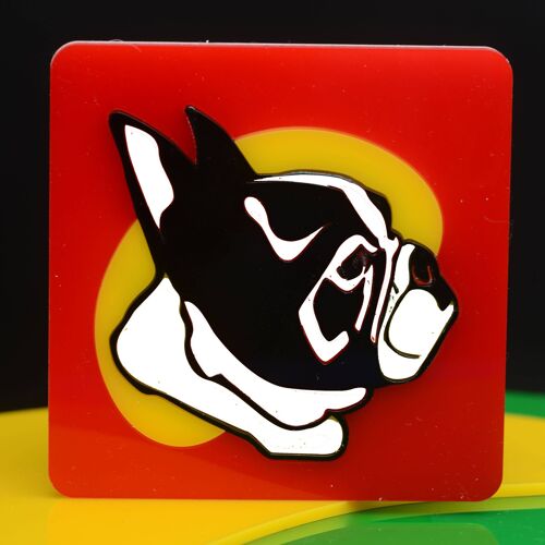 Panneau Plexi Bouledogue - panneau pop art chien