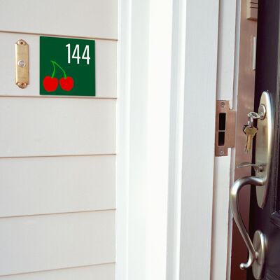 House Sign With Cherry Pattern Number