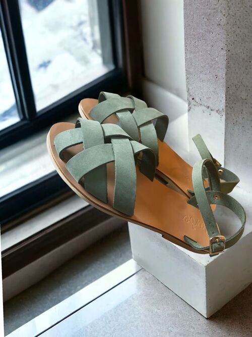 Peep Toe Summer Greek Sandal , handmade : Beatriz
