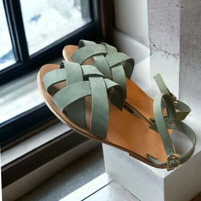 Peep Toe Summer Greek Sandal , handmade : Beatriz