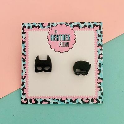 Batman and Robin Stud Earrings
