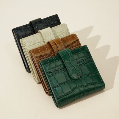 Genuine Leather Crocodile Pattern Wallet Card Holder