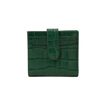 Porte-cartes portefeuille en cuir véritable à motif crocodile 3