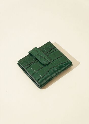 Porte-cartes portefeuille en cuir véritable à motif crocodile 7