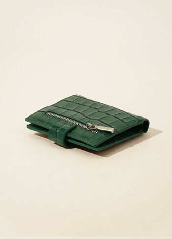 Porte-cartes portefeuille en cuir véritable à motif crocodile 11