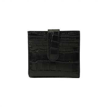 Porte-cartes portefeuille en cuir véritable à motif crocodile 16