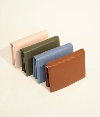 Porte-cartes portefeuille unisexe en cuir véritable 1