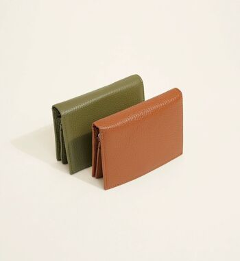 Porte-cartes portefeuille unisexe en cuir véritable 4
