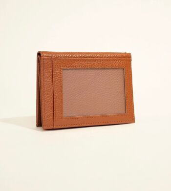 Porte-cartes portefeuille unisexe en cuir véritable 5