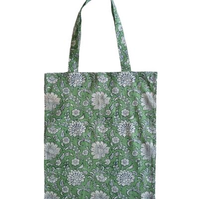 Bolso tote estampado de comercio justo de algodón orgánico