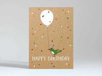 Carte postale "Joyeux anniversaire – Oiseau" 1