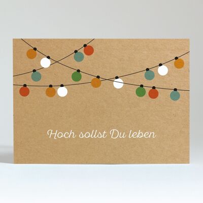 Postkarte "Hoch sollst Du leben"